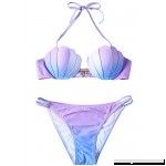 PiePieBuy Women's Gradient Color Seashell Bikini Set Push up Padded Mermaid Swimsuit Bathing Suit Free Expedited Purple-1 B07B3G4NQ2